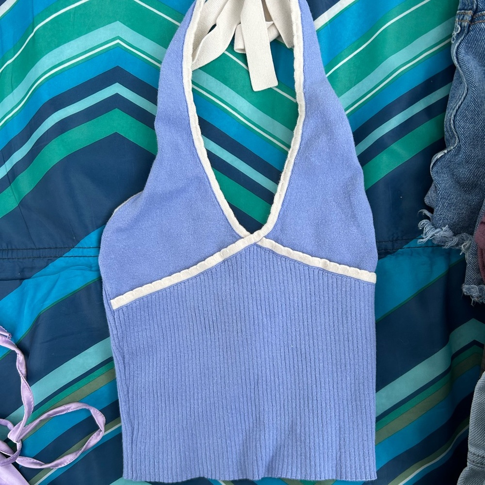 Purple/Blue Halter Neck Top